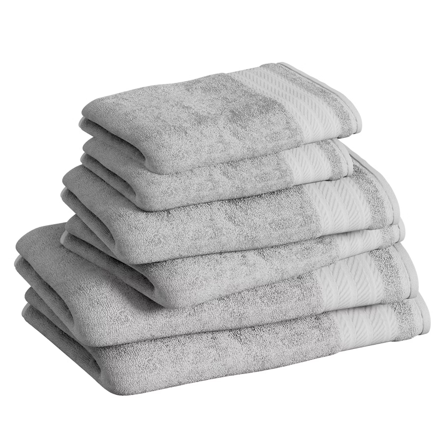 Silver 600GSM 6 Piece Towel Bale | Unpacked